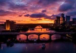 The sun sets over Austin on Wednesday June 20, 2018. JAY JANNER / AMERICAN-STATESMAN